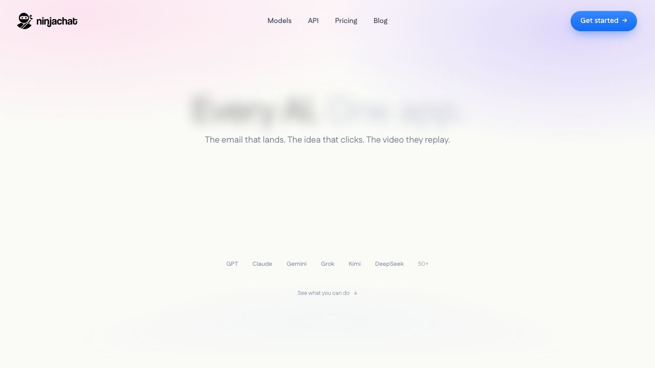 Ninjachat AI 网站截图