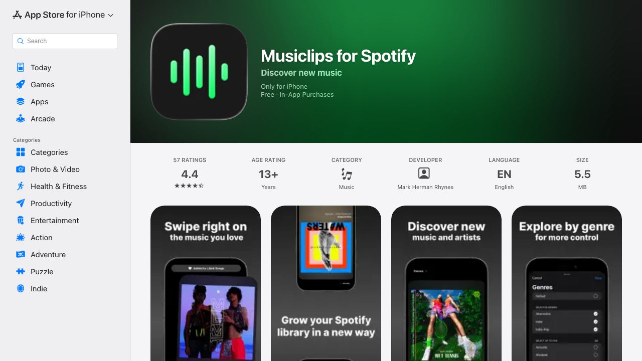 Musiclips website screenshot
