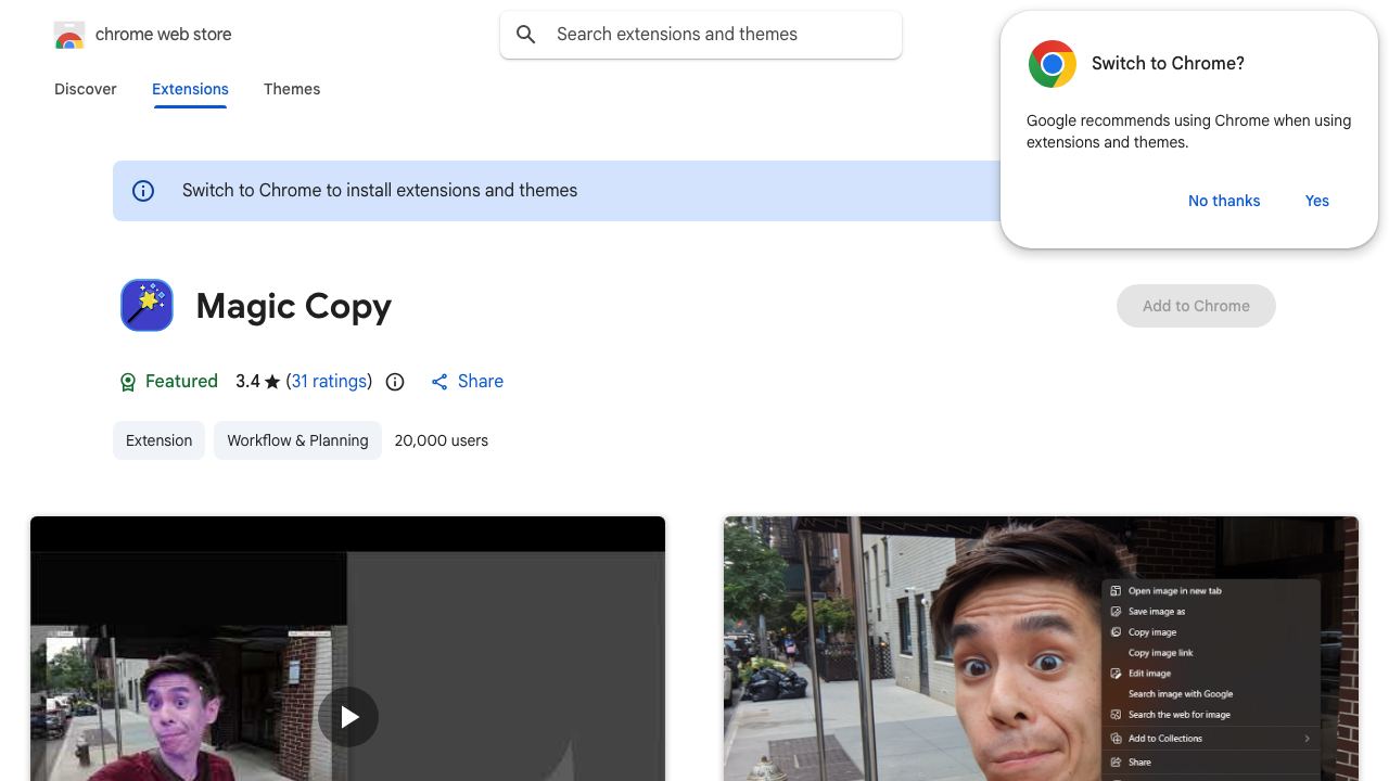 Magic Copy website screenshot