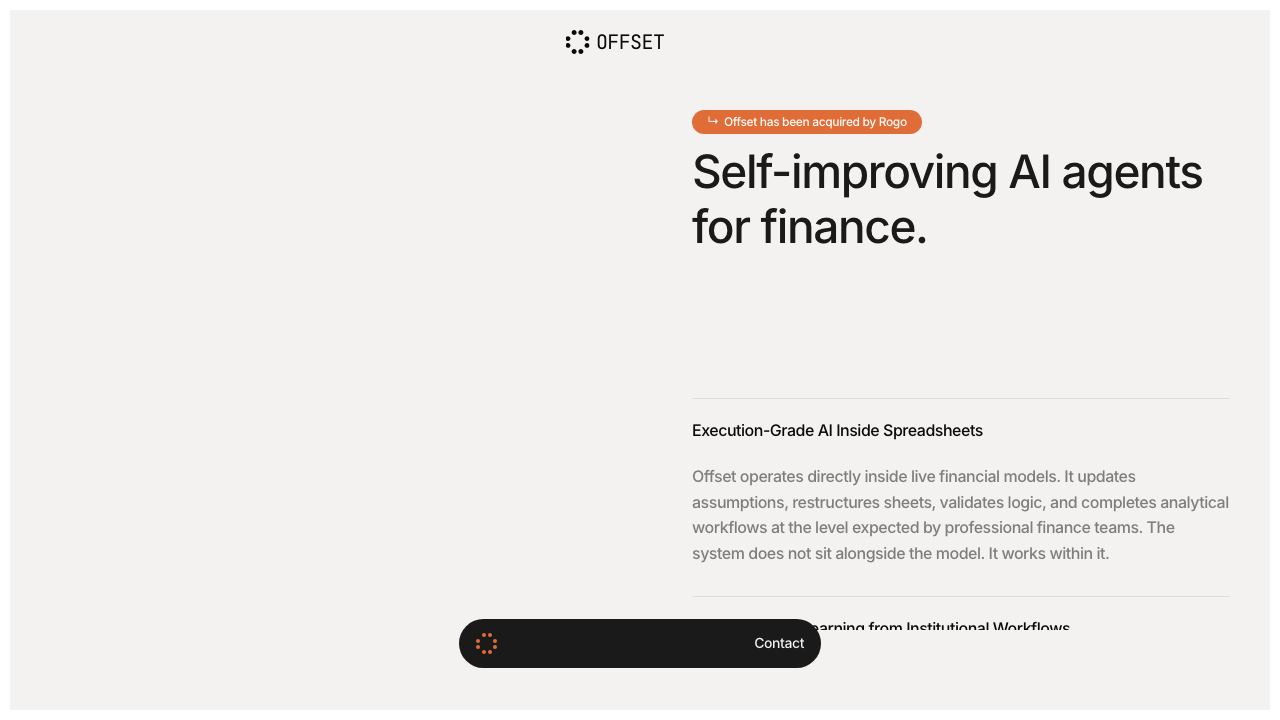 Offset website screenshot