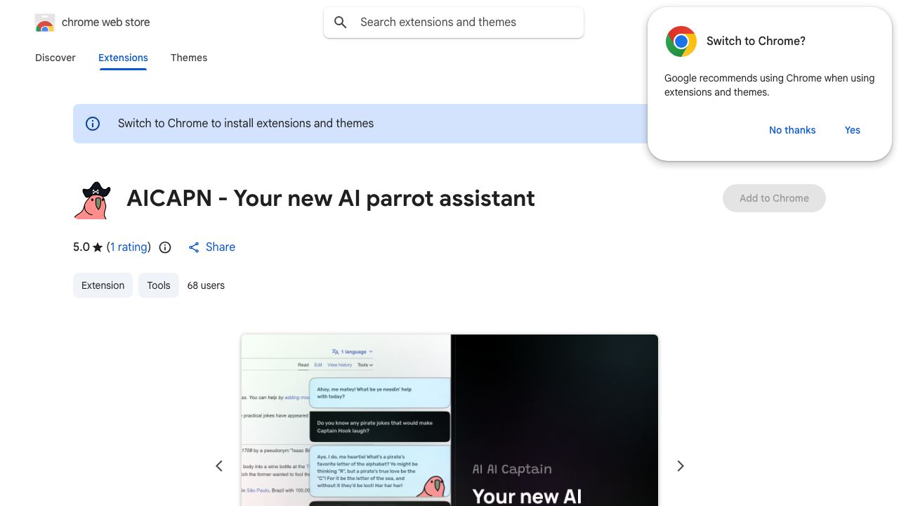 AICAPN - Your new AI parrot assistant website screenshot