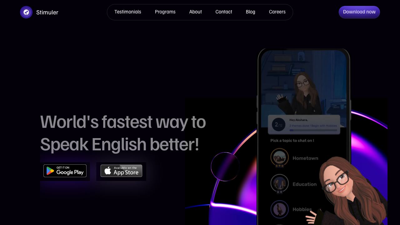Stimuler website screenshot