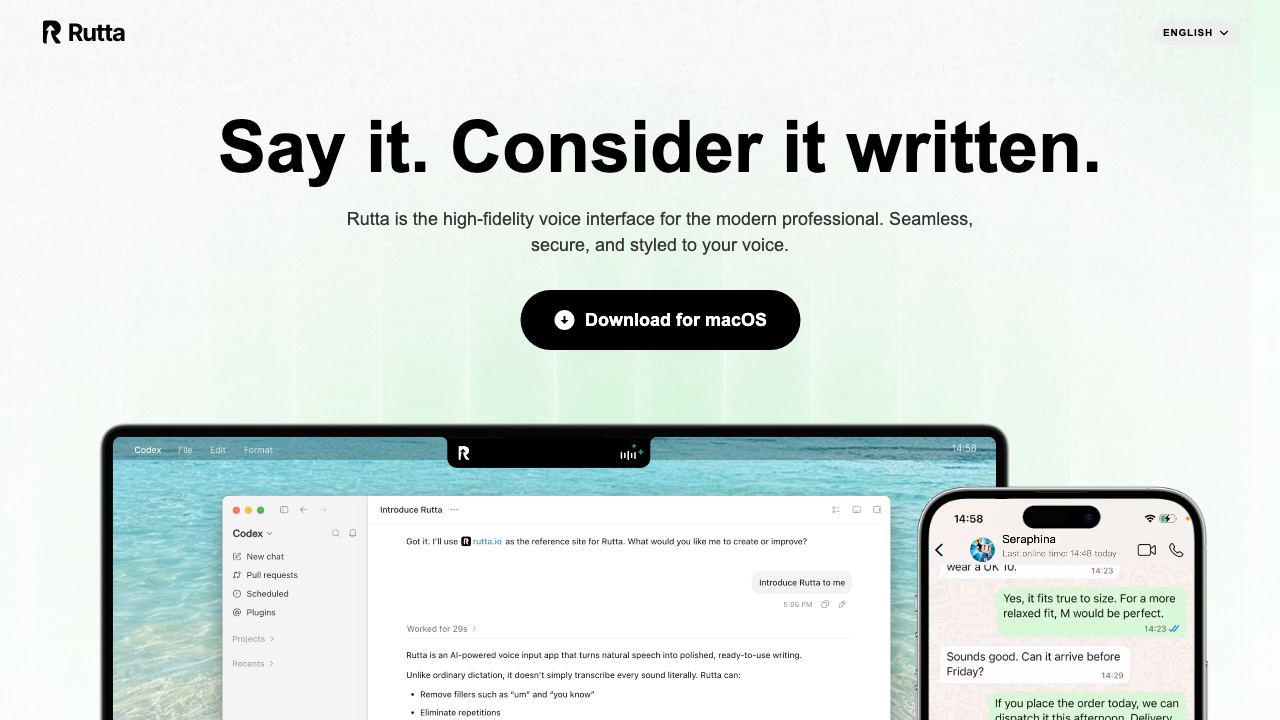 Rutta website screenshot