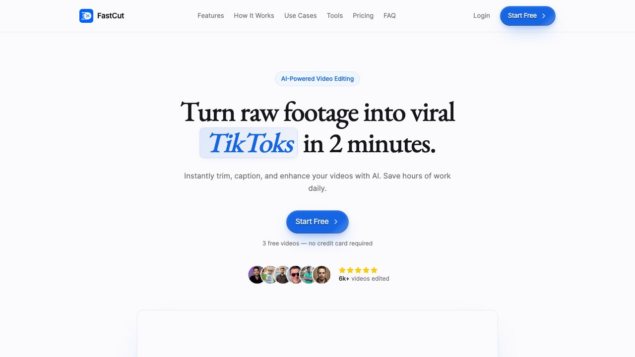FastCut website screenshot