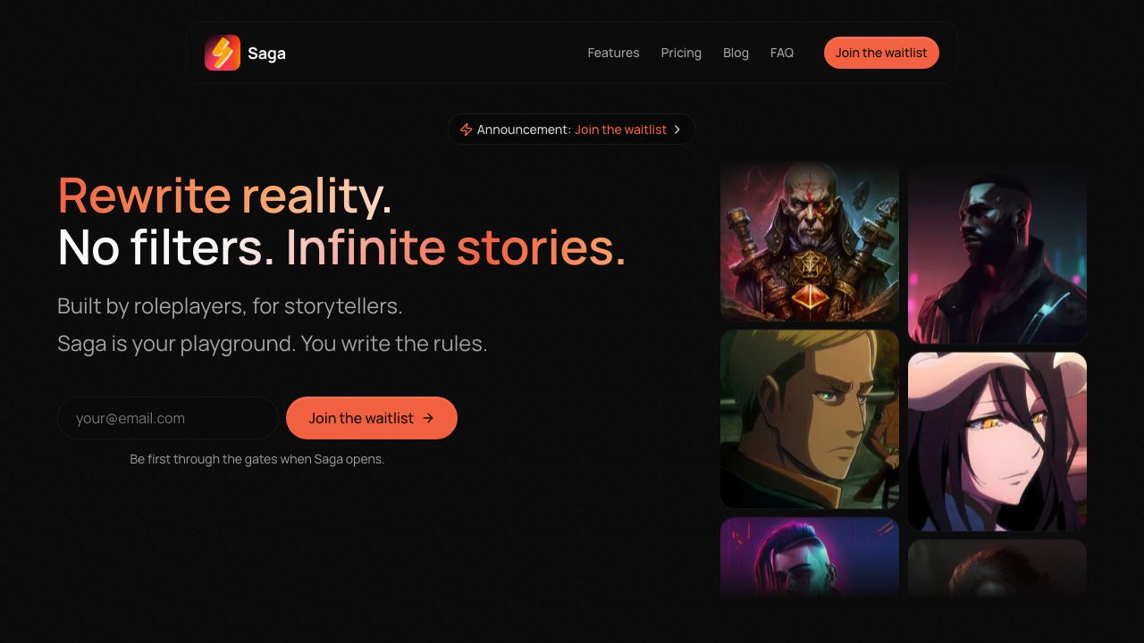 Saga RPG 网站截图