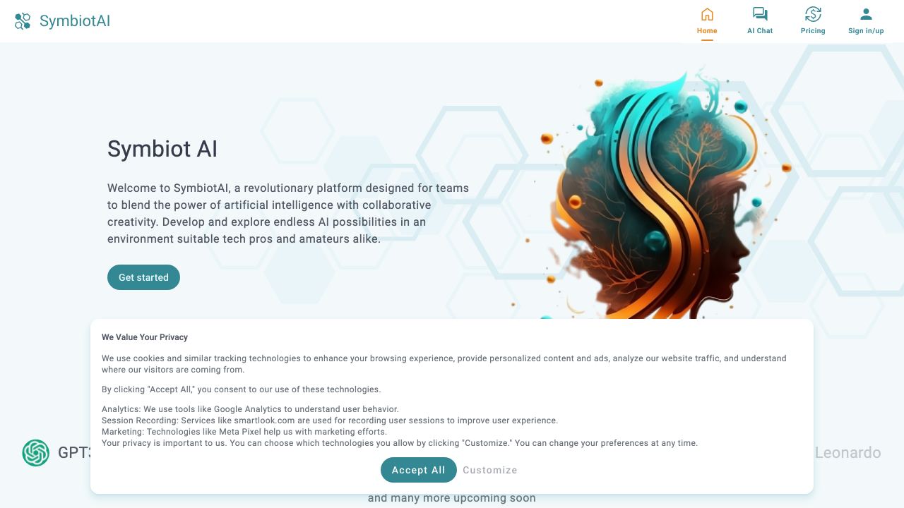 SymbiotAI 网站截图