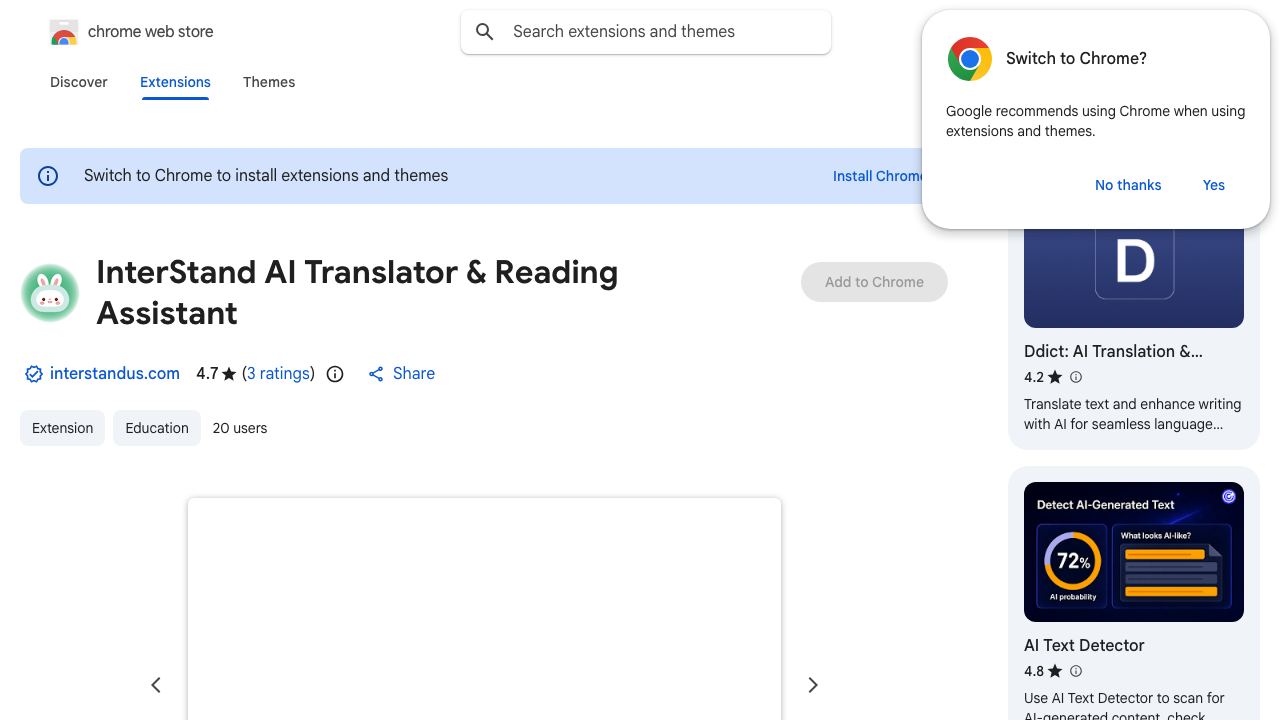InterStand AI Translator && Reading Assistant 网站截图