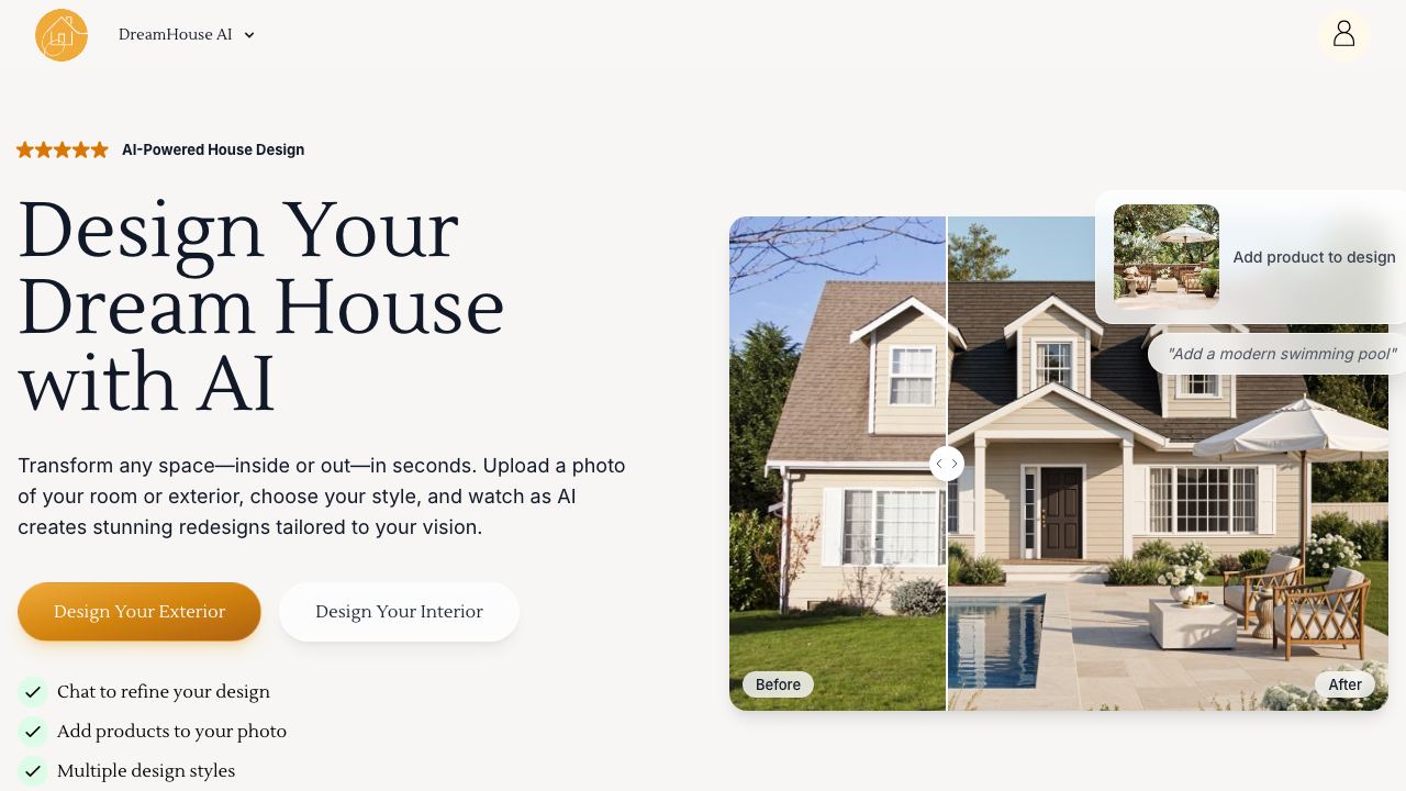 Dreamhouse AI 网站截图