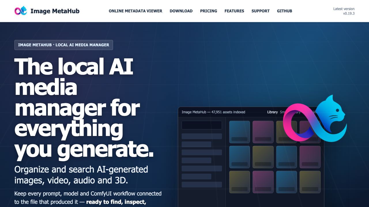 Image MetaHub website screenshot