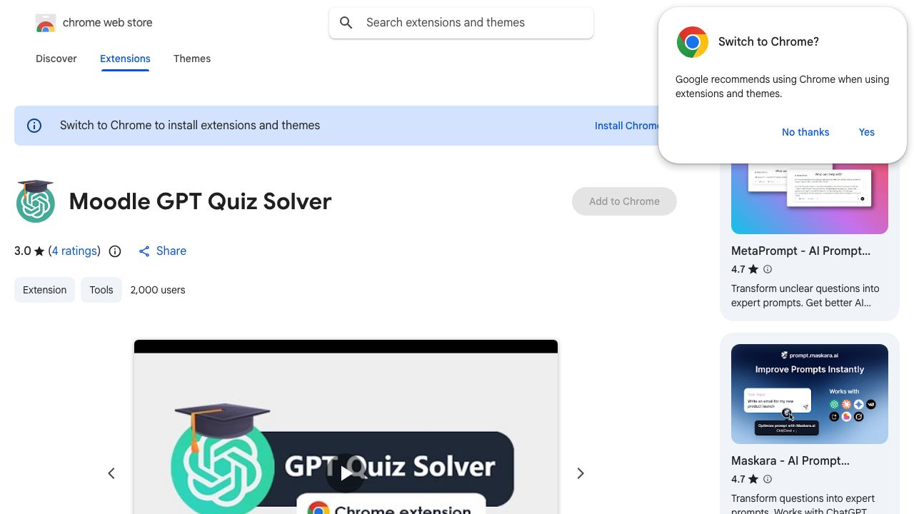 Moodle GPT Quiz Solver 网站截图