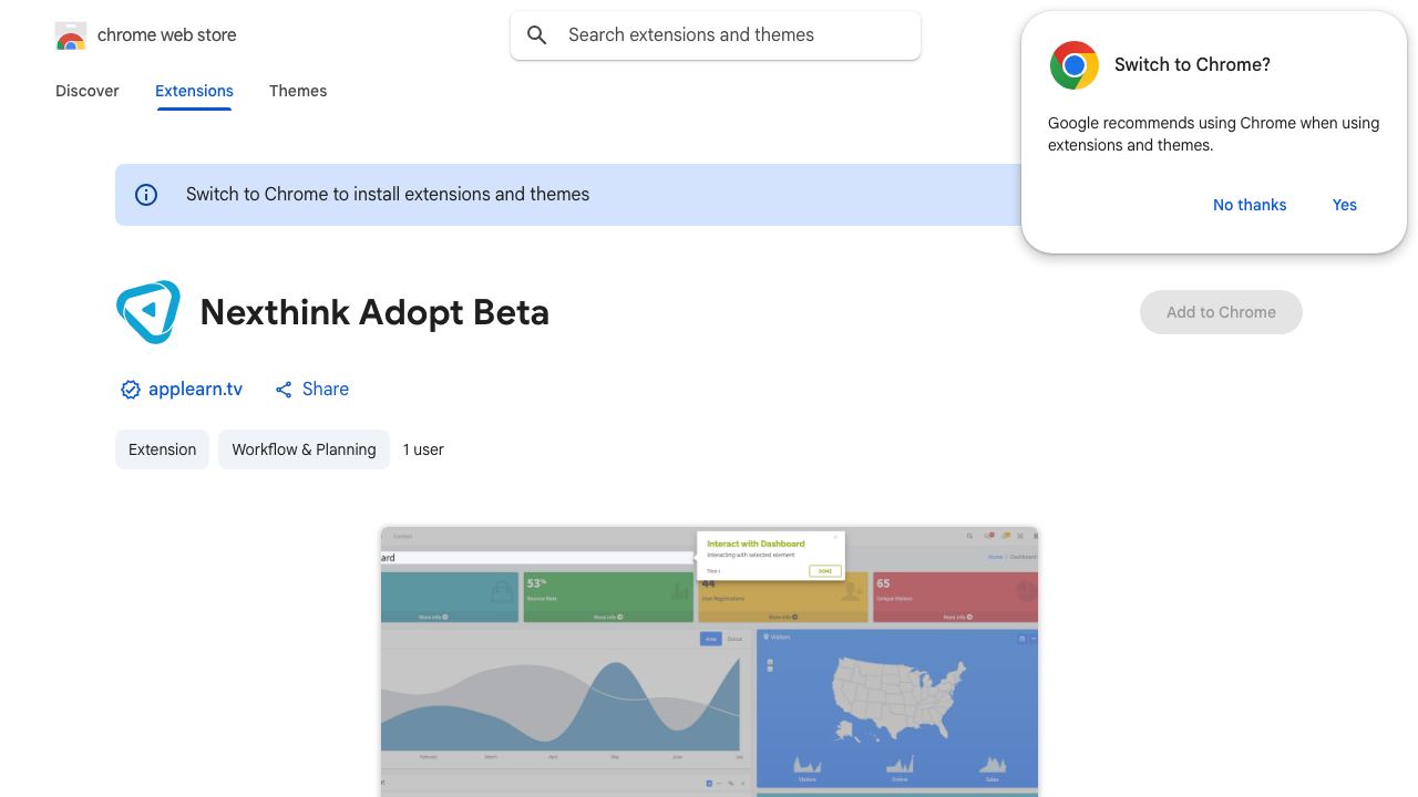 Nexthink Adopt Beta 网站截图