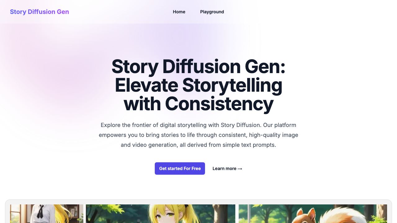 Story Diffusion Gen | Story Character 网站截图