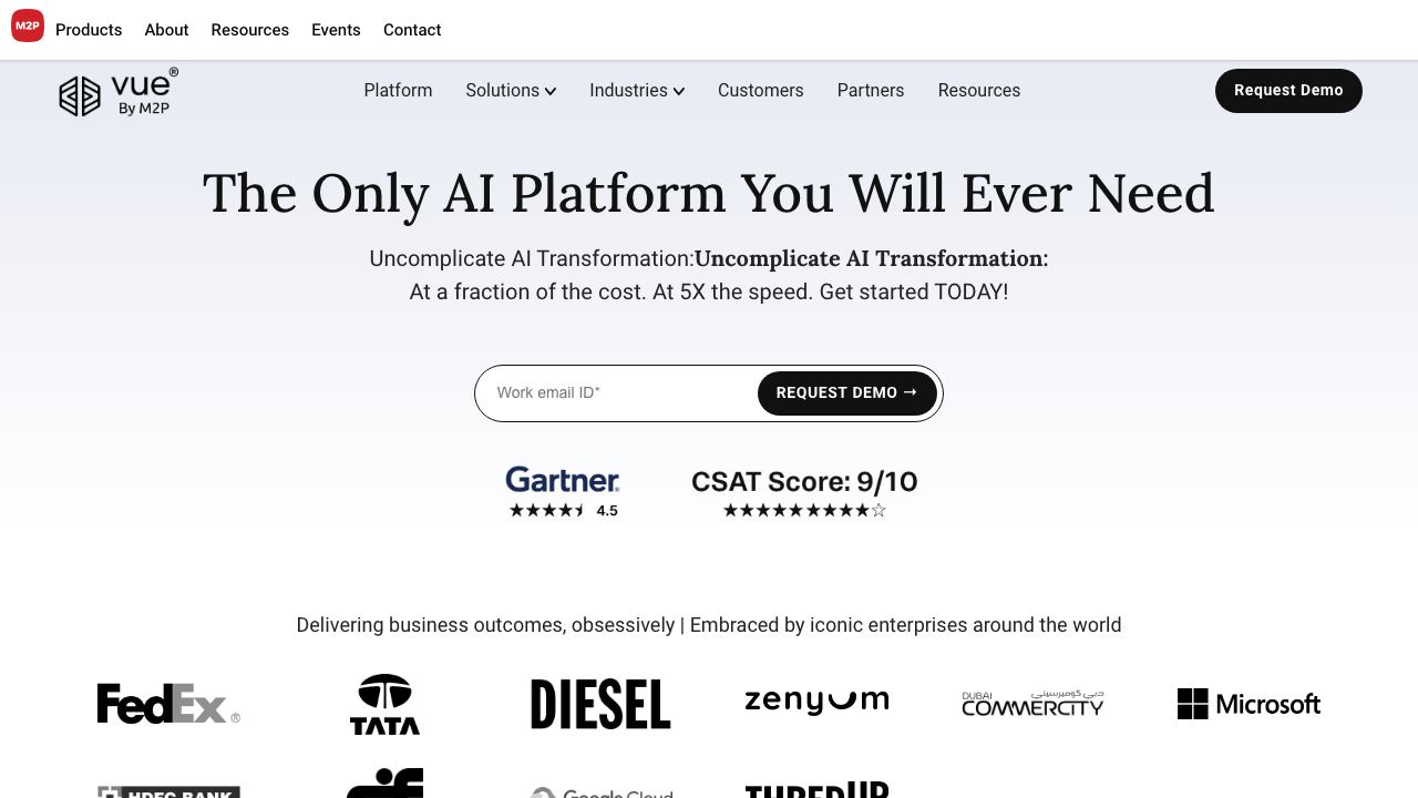 Vue.ai website screenshot