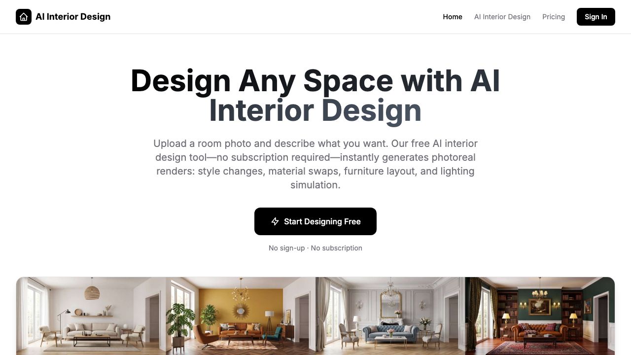 aiinteriordesign.io 网站截图