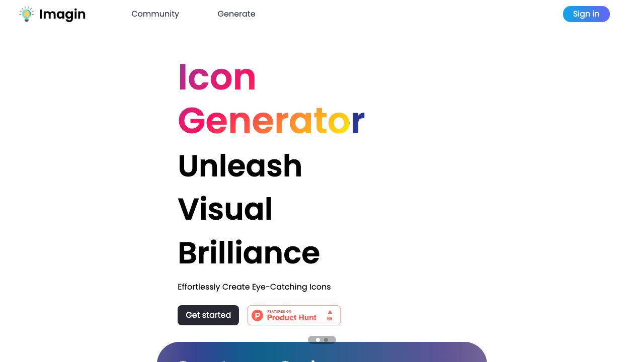 Imagin website screenshot