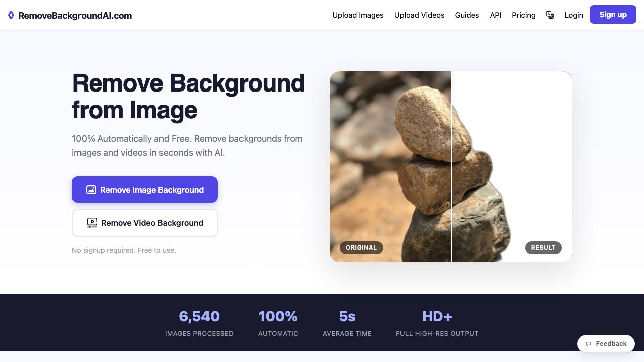 Remove Background AI website screenshot