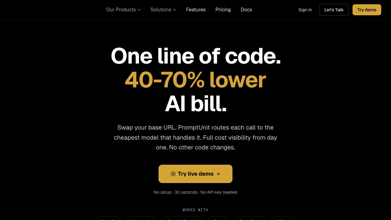 PromptUnit website screenshot