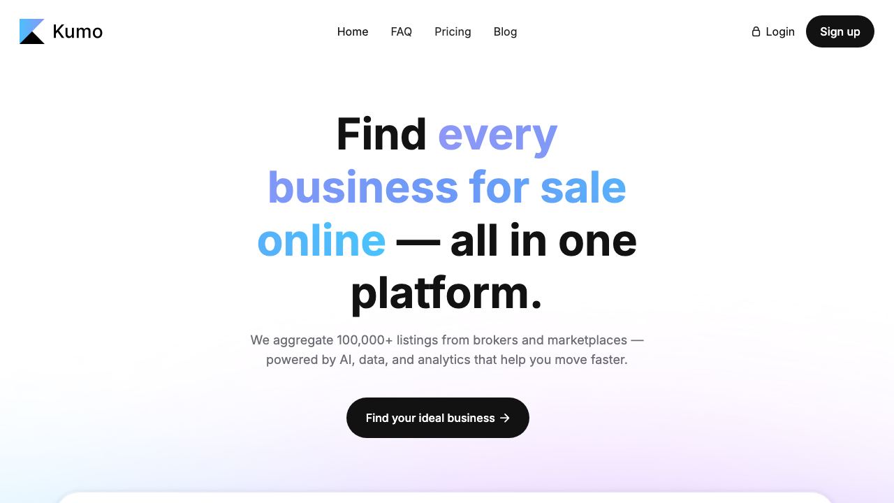 Kumo website screenshot