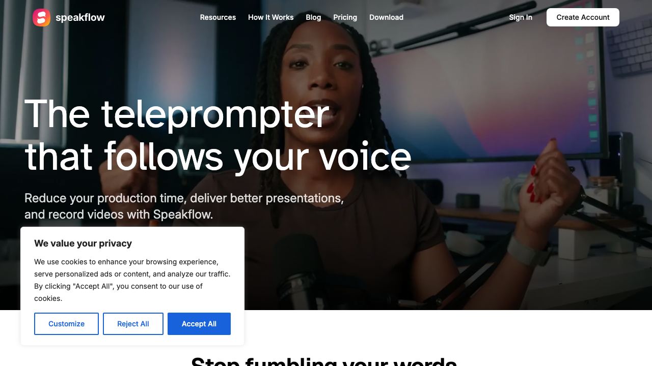 speakflow.com website screenshot