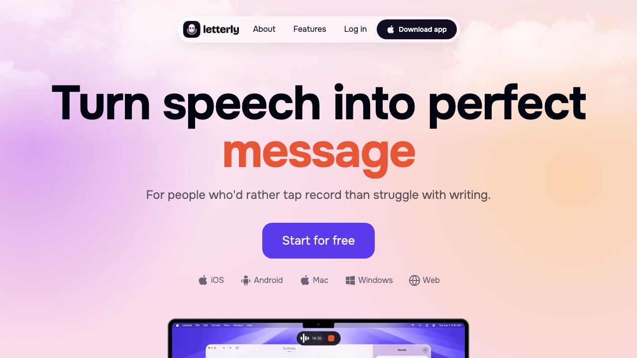 Letterly 网站截图