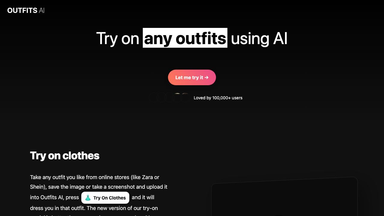 Outfits AI 网站截图