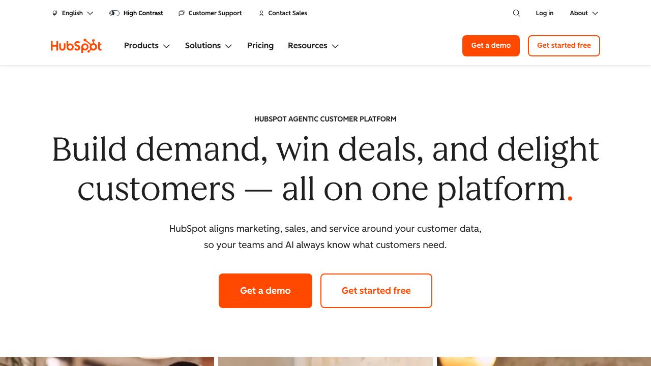 HubSpot 网站截图