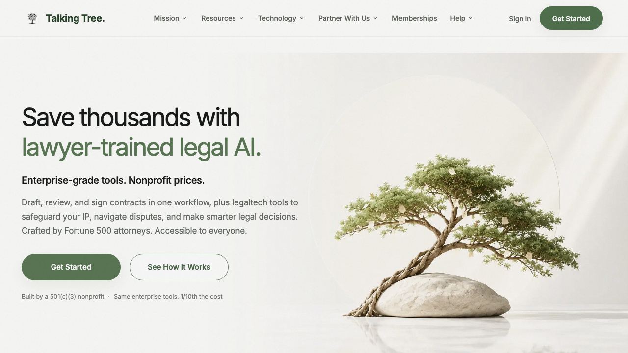 Talking Tree website screenshot