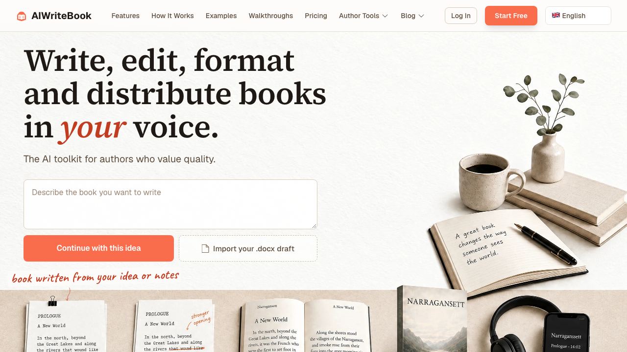 AIWriteBook 网站截图