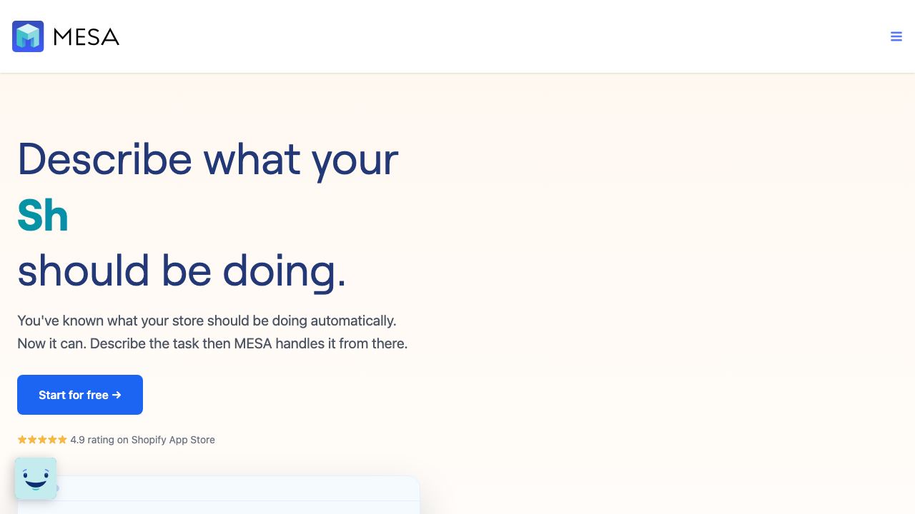 MESA website screenshot