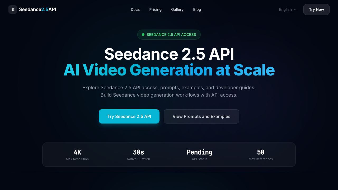 Seedance2API 网站截图