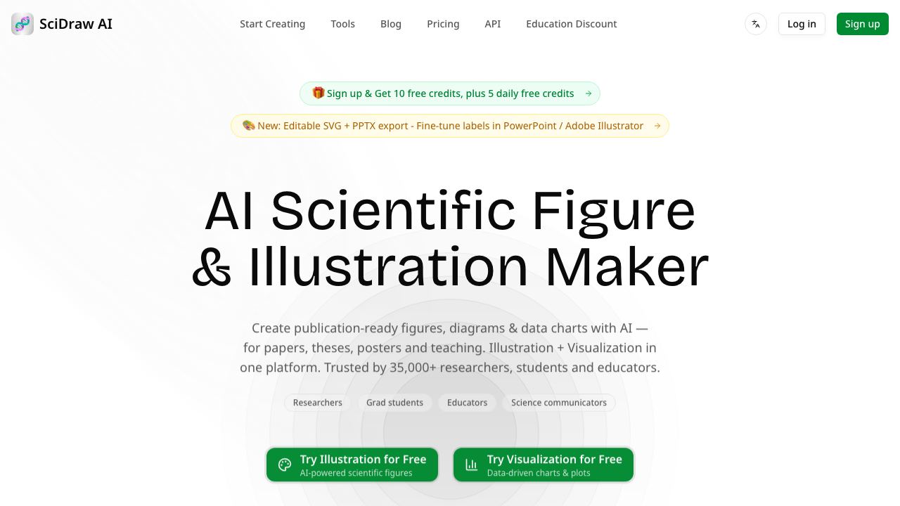 SciDraw AI website screenshot