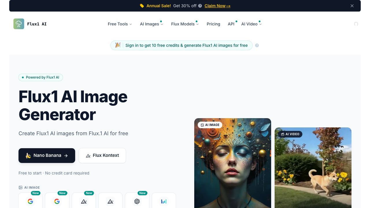Flux AI 网站截图