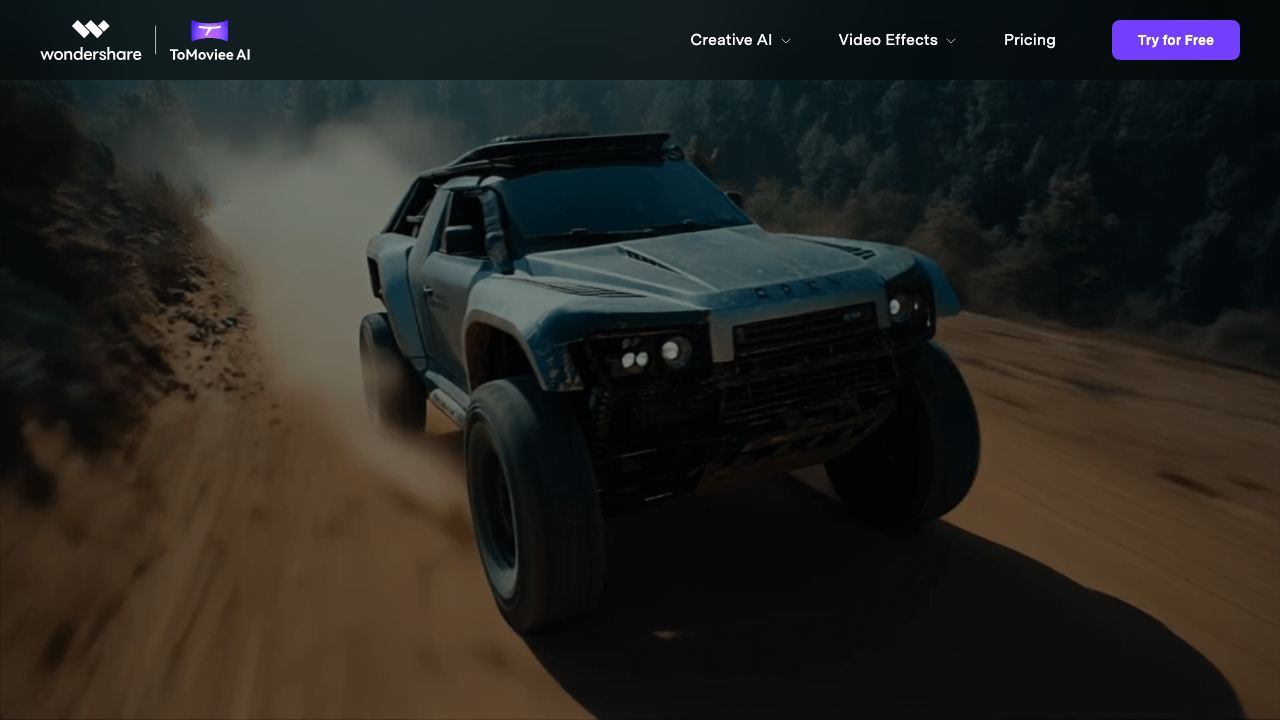 WonderShare ToMoviee AI 网站截图