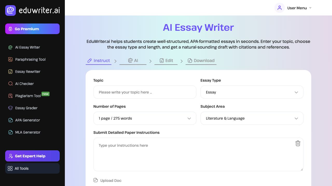 eduwriter.ai 网站截图