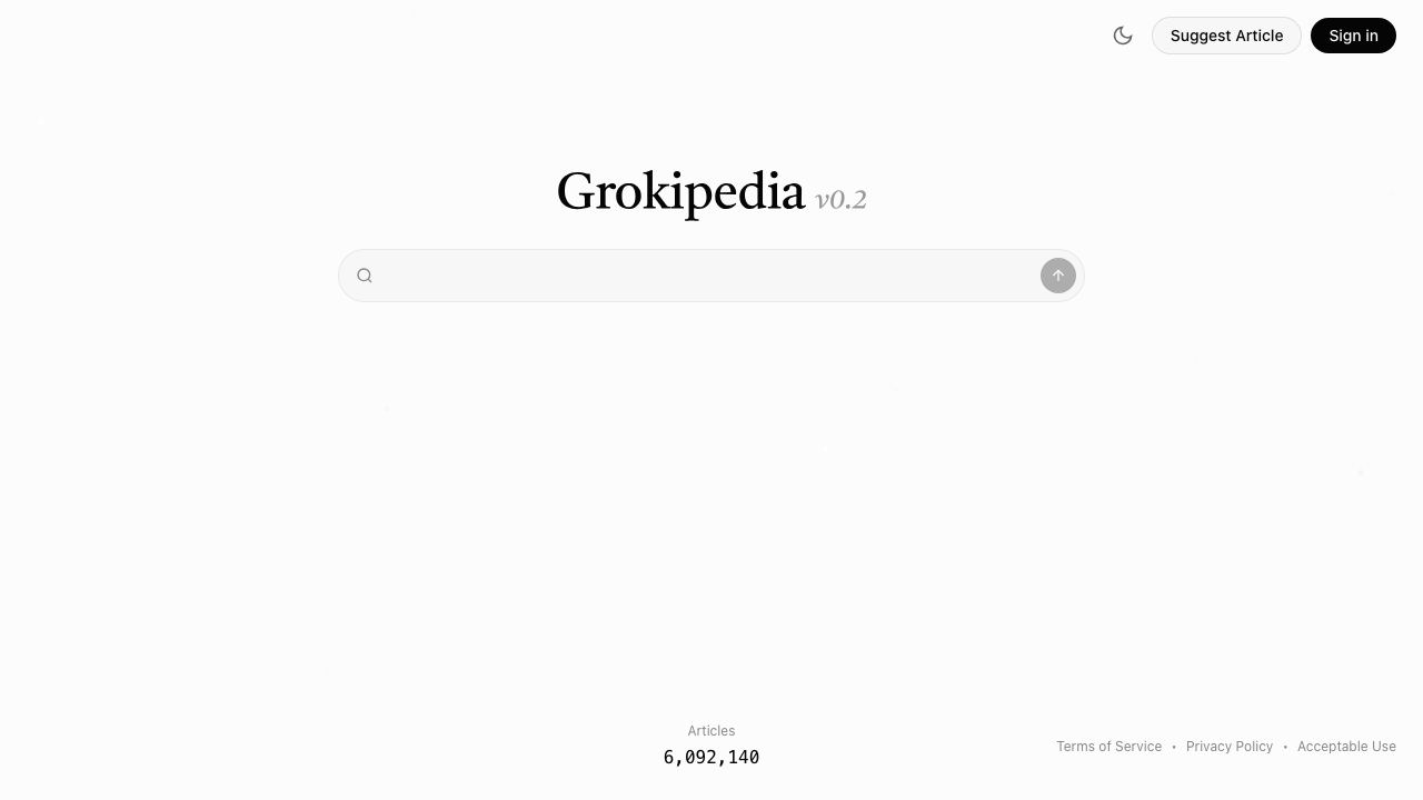 Grokipedia 网站截图