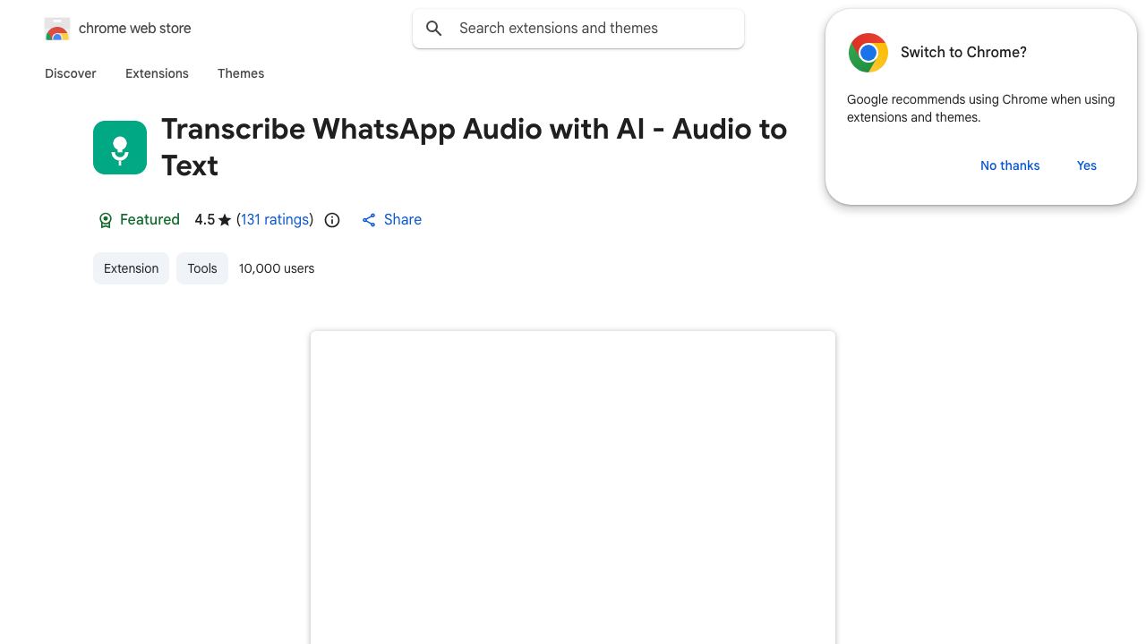 Audio to Text for Whatsapp Web 网站截图