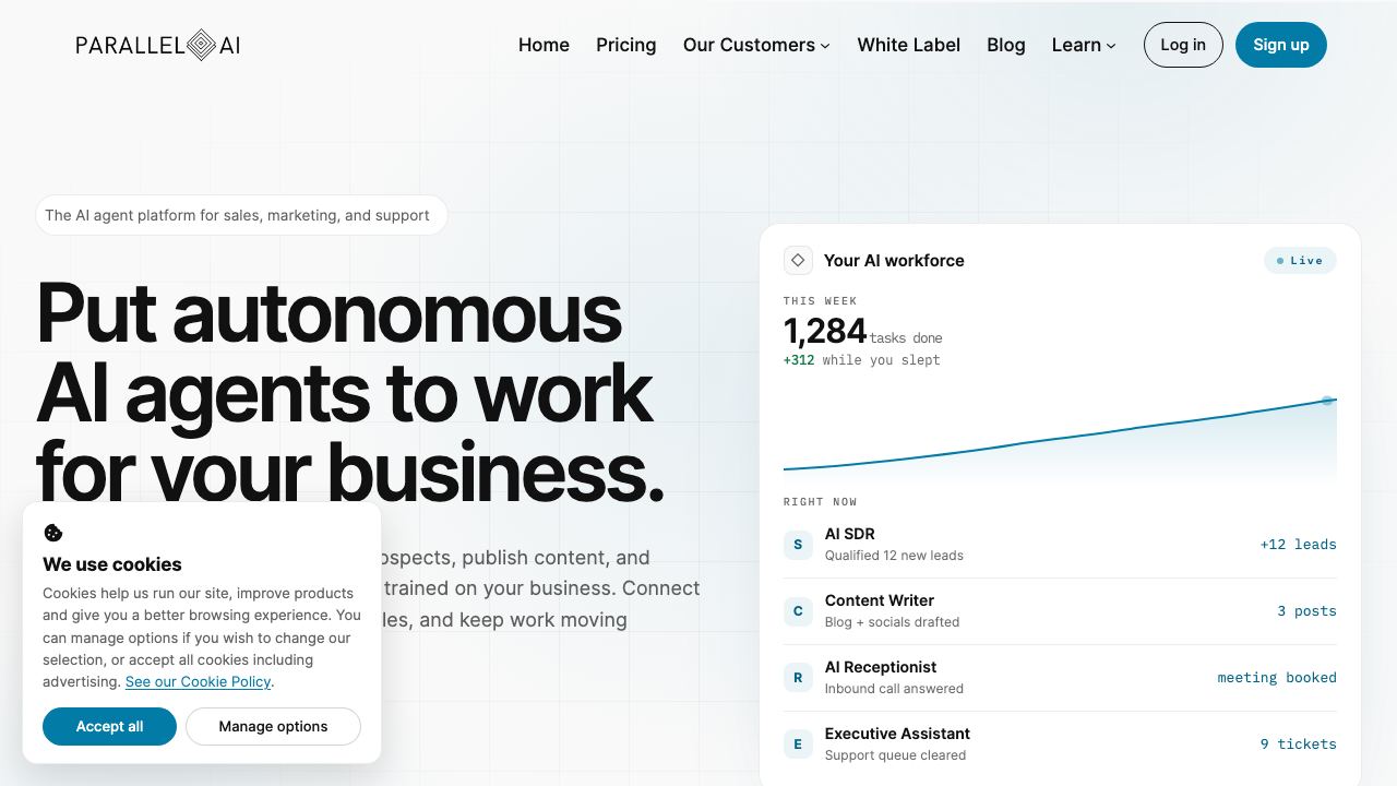 Parallel AI website screenshot