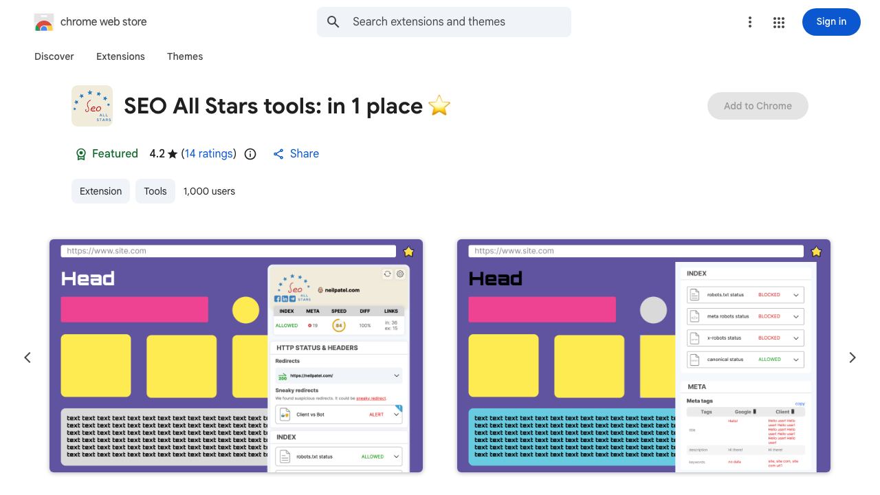 SEO All Stars tools: in 1 place ⭐️ 网站截图
