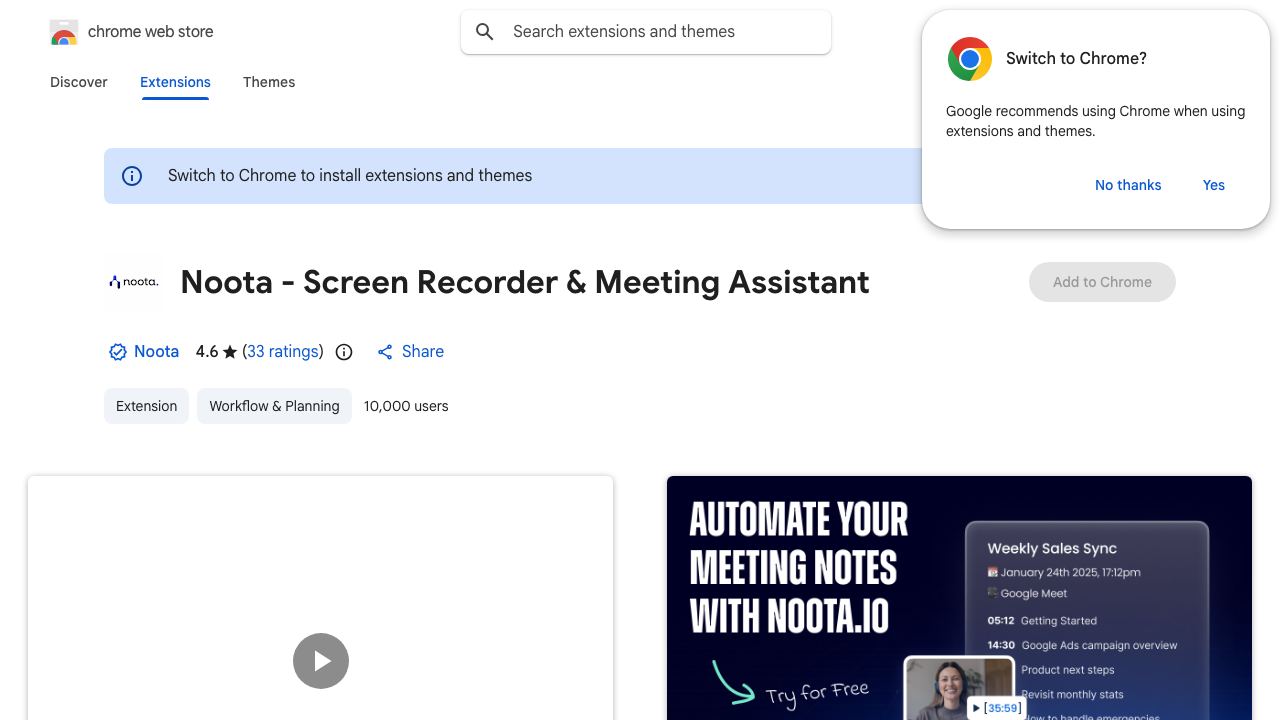Noota - Screen Recorder & Meeting Assistant 网站截图