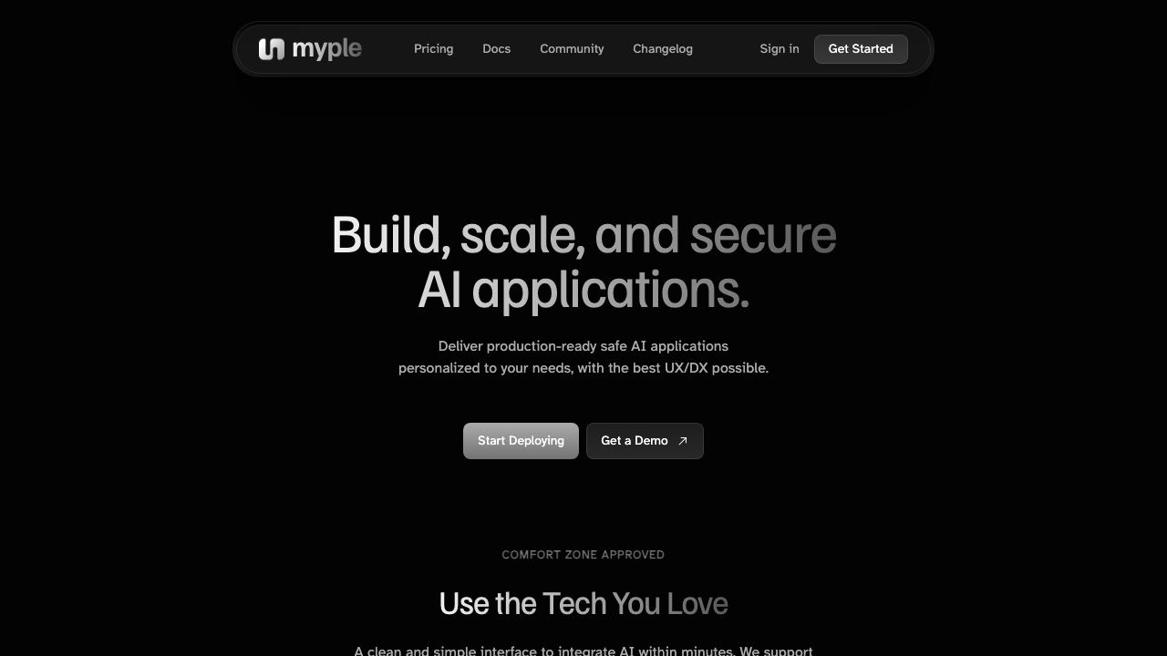 Myple website screenshot