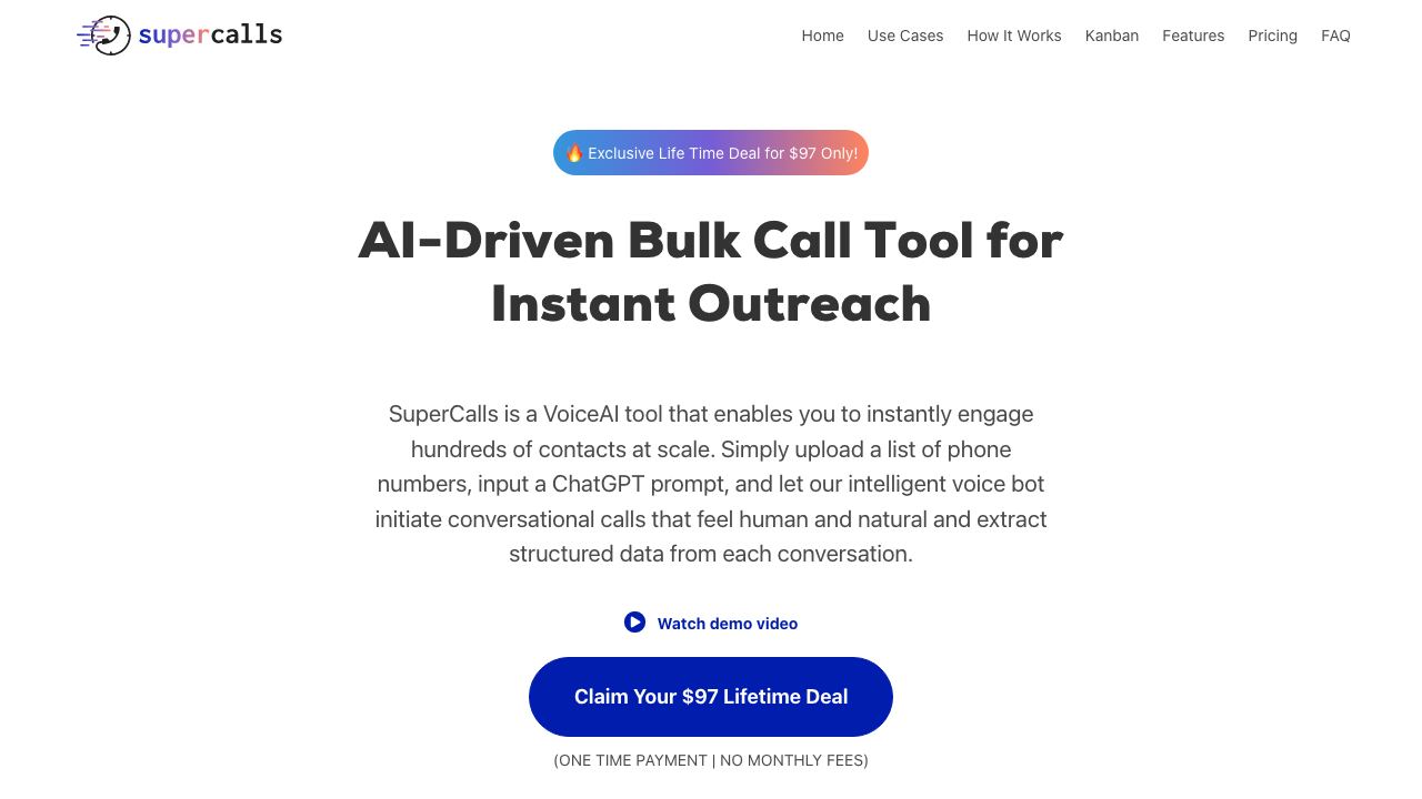 SuperCalls 网站截图