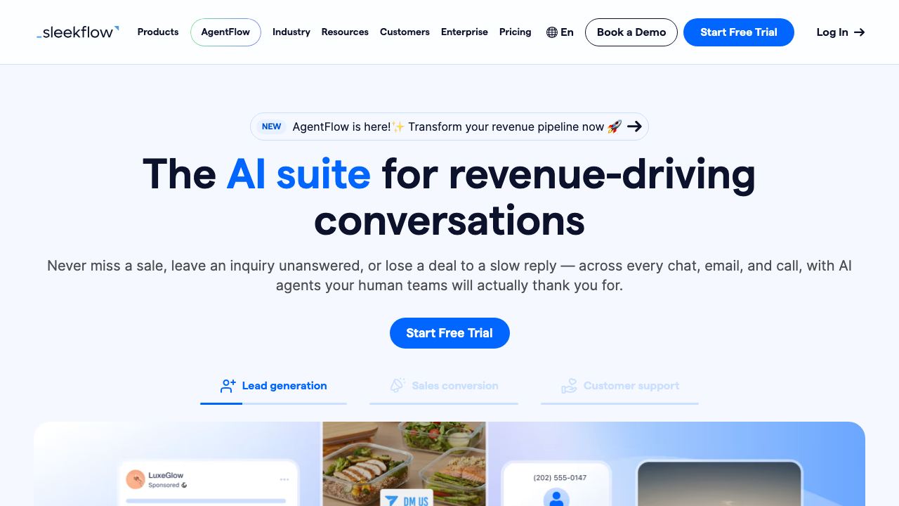 SleekFlow website screenshot