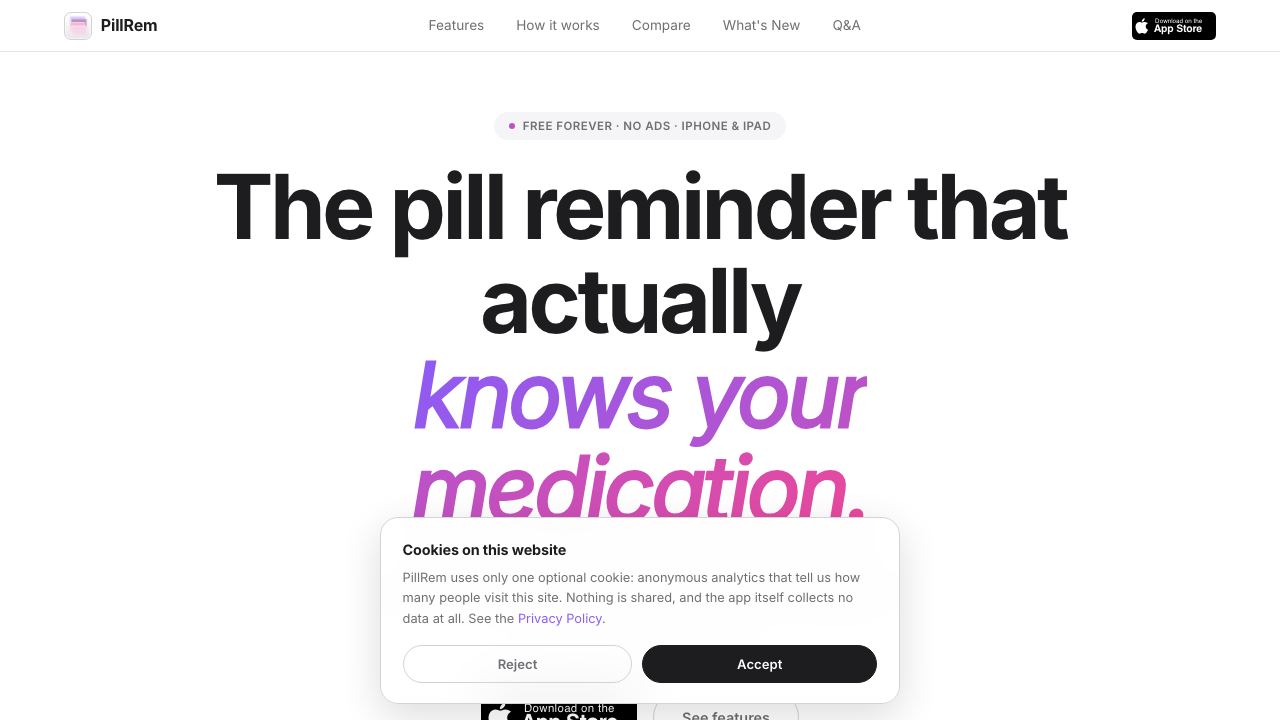 PillRem website screenshot