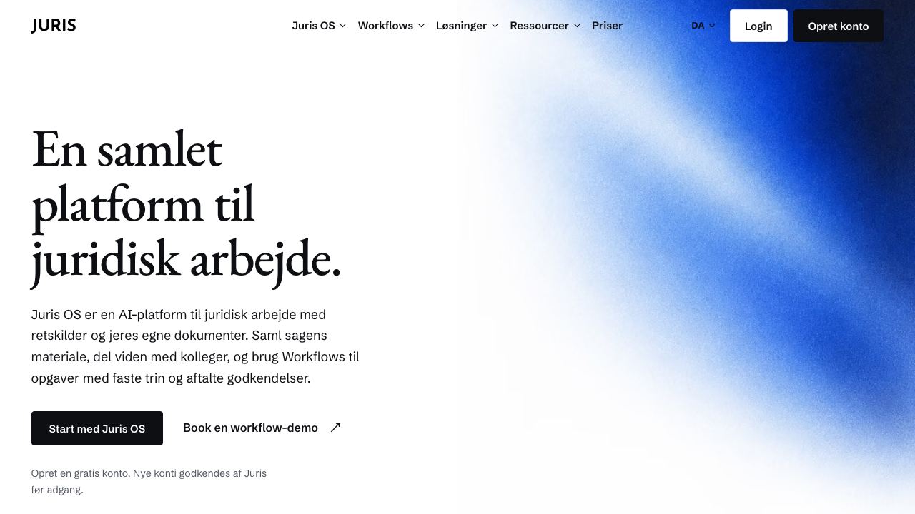 Juris AI - Danish Legal AI Assistant 网站截图