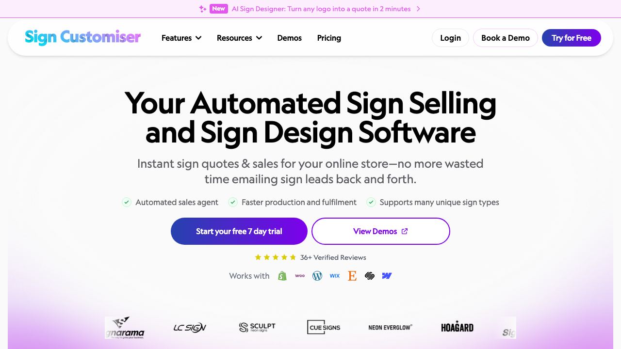 Sign Customiser 网站截图