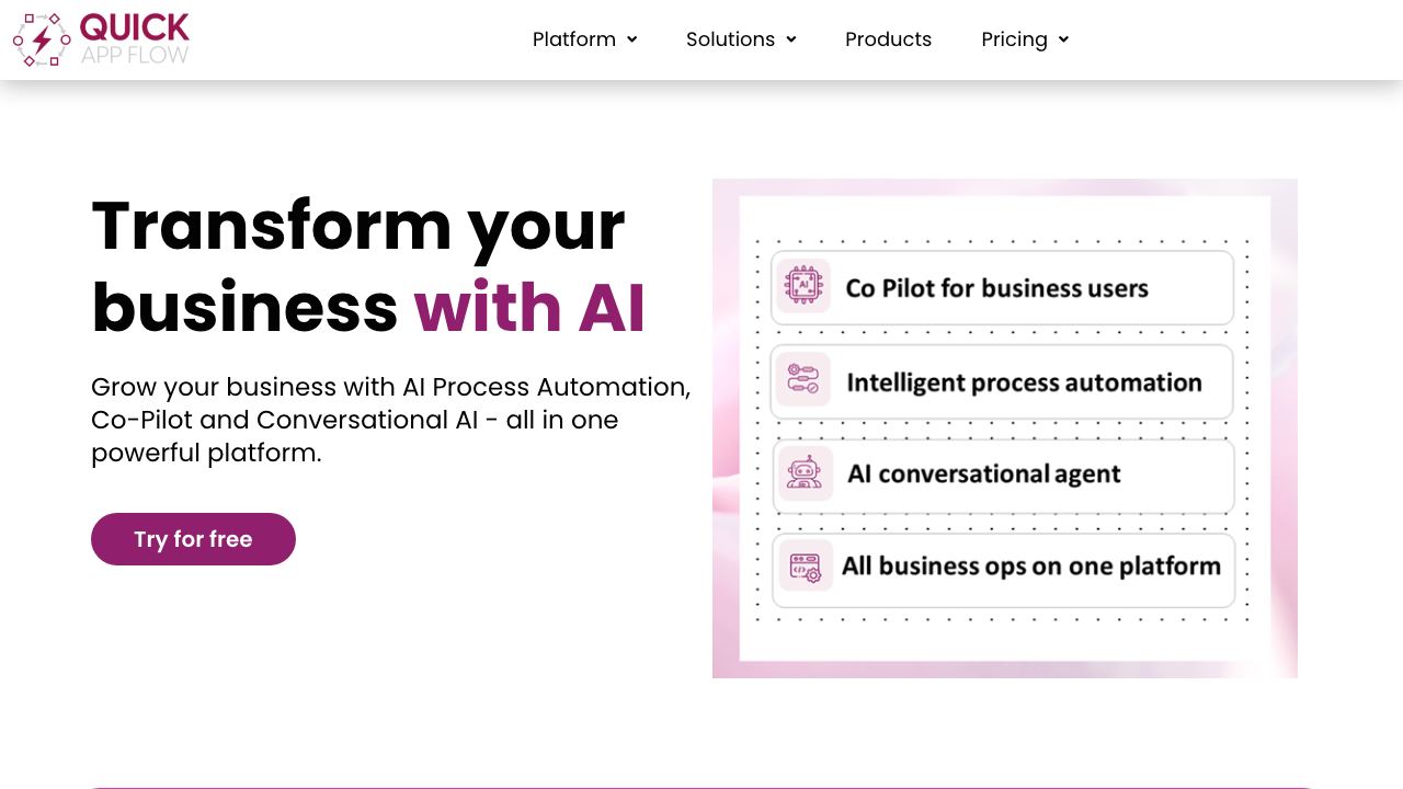 QuickAppFlow website screenshot