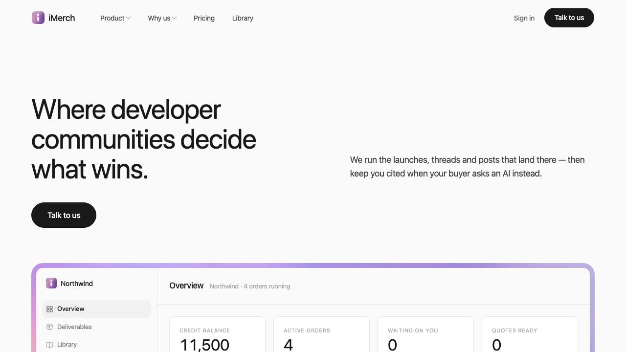 iMerch.ai 网站截图