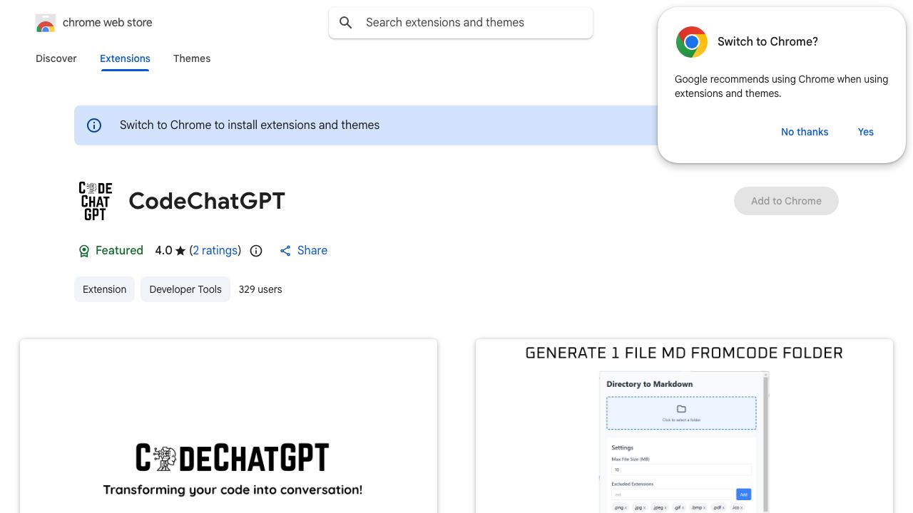CodeChatGPT website screenshot