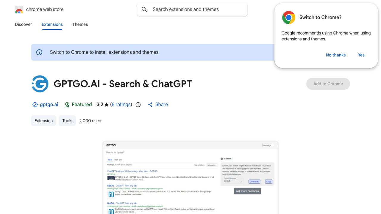 GPTGO.AI - Search & ChatGPT 网站截图