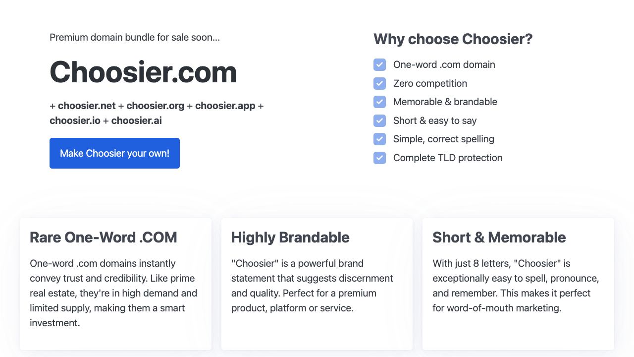Choosier 网站截图